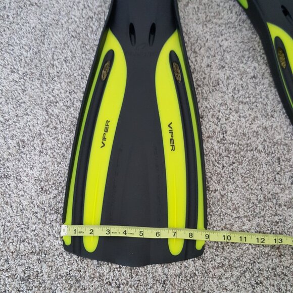 NEW Oceanic Viper OH Fins Open Heel Scuba Diving Snorkeling Yellow Black Adjust - Picture 7 of 8